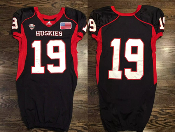 Men's Northern Illinois NIU Huskies Custom Black Stitched Football Jersey